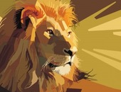 Portrait attentive male lion resting 36380 53